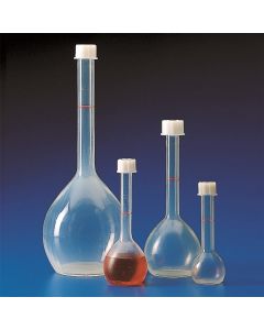 Kartell Volumetric Flasks With Screw Cap, Capacity 250ml, Tolerance +/- 2 (ml)ml, Height 225mm, OD 82mm, DIN Standard GL18, Material PMP (TPX), Pack of 10