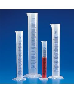 Kartell Measuring Cylinders, Tall Form, Capacity 50ml, Graduation 10ml, Subdivision 1ml, Tolerance +/- 1.0ml, OD 25.5mm, Height 199mm, PP, Pack of 30