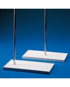 Kartell Rectangular Base, Base with off-centre hole and 2 rods, Dimension 290x147x14mm, Material PP With Chromium Plated Steel Rod