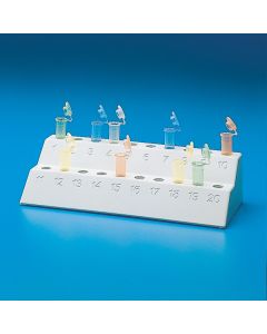 Kartell Micro Test Tube Rack Preparation, Rack, Places 20, Dimension 90x210mm, Height 49mm, PP, Pack of 2