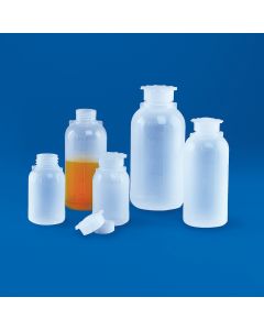Kartell Graduated Narrow Neck Bottles Series 300, Capacity 1000ml, Graduation 100ml, OD 94ml, Height 205mm, Mouth 33mm, Material PE (Body) PP (Cap), Pack of 80