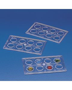 Kartell Colorimetric 8 Cell Tray, Dimension 95x57mm, Cell 15mm, Cell dept. 2mm, PS, Pack of 10