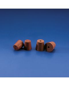 Kartell Conical 1 And 2 Hole Stoppers, Upper 12mm, Lower 9mm, OD 3mm, Height 18mm, Material Red Rubber, Pack of 25