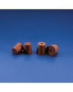 Kartell Conical 1 And 2 Hole Stoppers, Upper 48mm, Lower 37mm, OD 6mm, Height 50mm, Material Red Rubber, Pack of 5