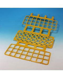 Kartell Universal Test Tubes Rack, No. Holes 24, Hole Format 3x8, OD Holes 30mm, Dimension 112x300x85mm, Colour Red, PP, Pack of 20