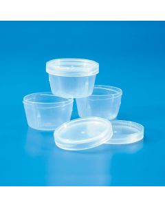 Kartell Septum Collection Container, Total Height (+lid) 34.1mm, Bottom External 45mm, Mouth External 52.1mm, Lid External 57mm, Nominal Capacity 30ml, Brimful Capacity 55ml, PP