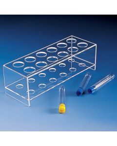 Kartell Test Tube Racks, Two Tier, Places 12, OD Holes 28mm, Dimension 90.2x255.4x81mm, Material PMMA (PLEXIGLAS), Pack of 5
