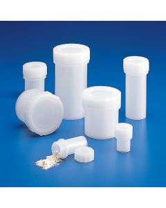 Kartell Screw Cap Containers, Capacity 5ml, OD O.D 21mm, OD I.D 17.6mm, Height 35.7mm, Wall thick. 1.7, Weight 11, LDPE, Pack of 10