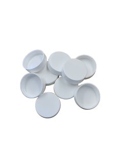 Caps, White, PP, Screw Thread R3/63, Unlined, Pack of 100