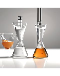 Glassco Dropping Funnel, Cylindrical, Rotaflow stopcock, Borosilicate glass, 25ml, Socket 14/23, Cone 14/23