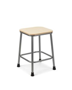 Laboratory Stool with Epoxy-Coated Frame and MDF Seat, 620mm High