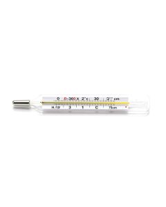 White-Backed Hg-Filled Thermometer, 0-60X0.5ºc, Total Immersion
